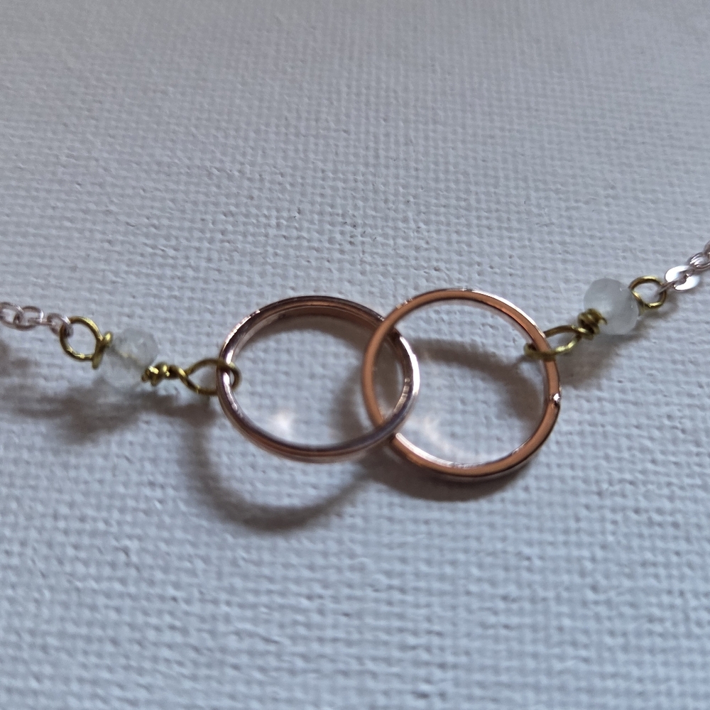 Rose Gold Double Circle Necklace